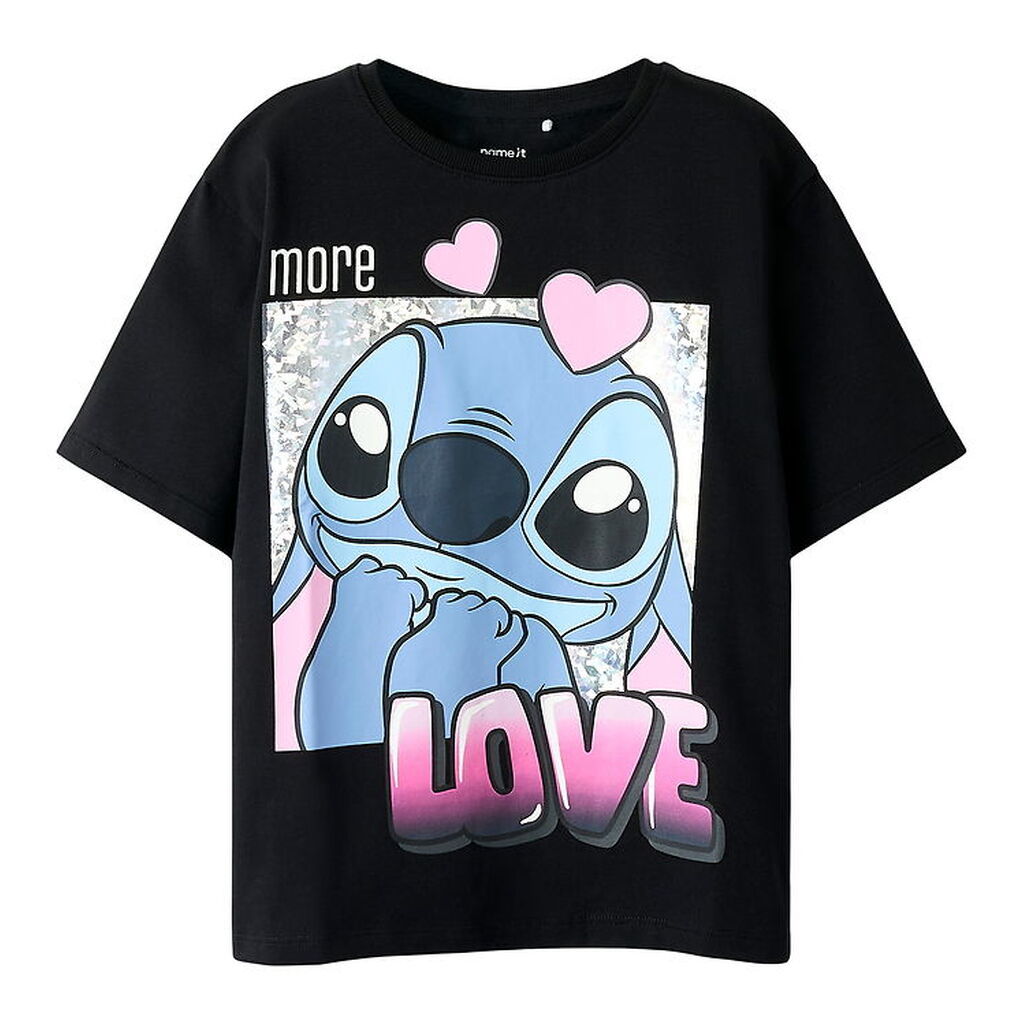 Name It T-shirt - Noos - NkfFora - Stitch - Black
