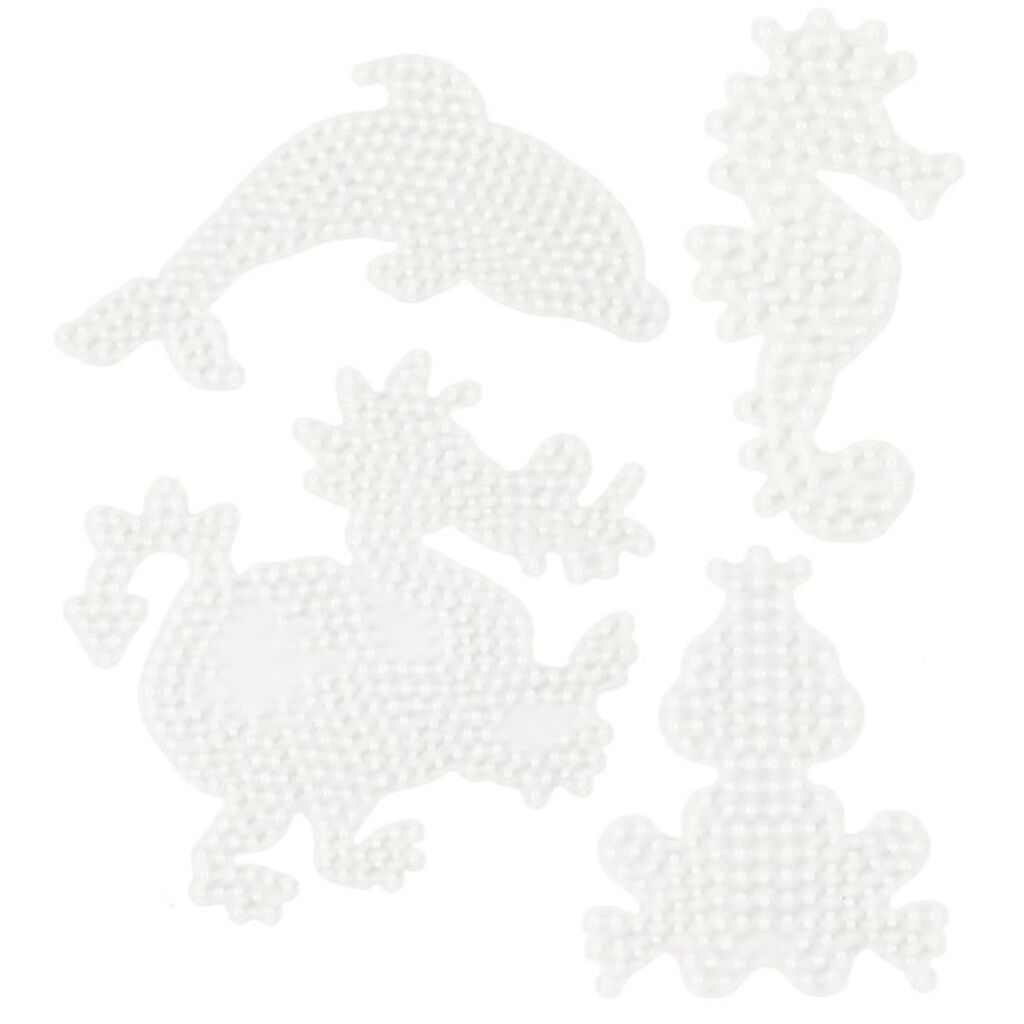 Hama Midi Perleplader - 4 stk - Delfin/Søhest/Frø/Drage