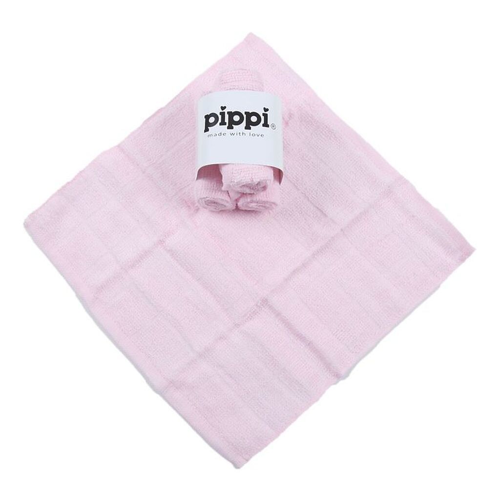 Pippi 4-Pak Vaskeklud - Lyserød