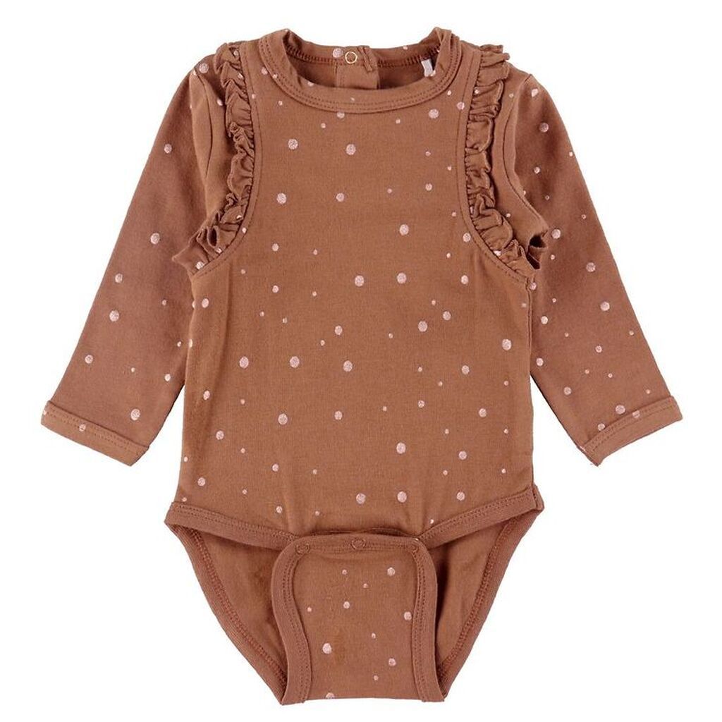 Minymo Body l/æ - Brun m. Prikker