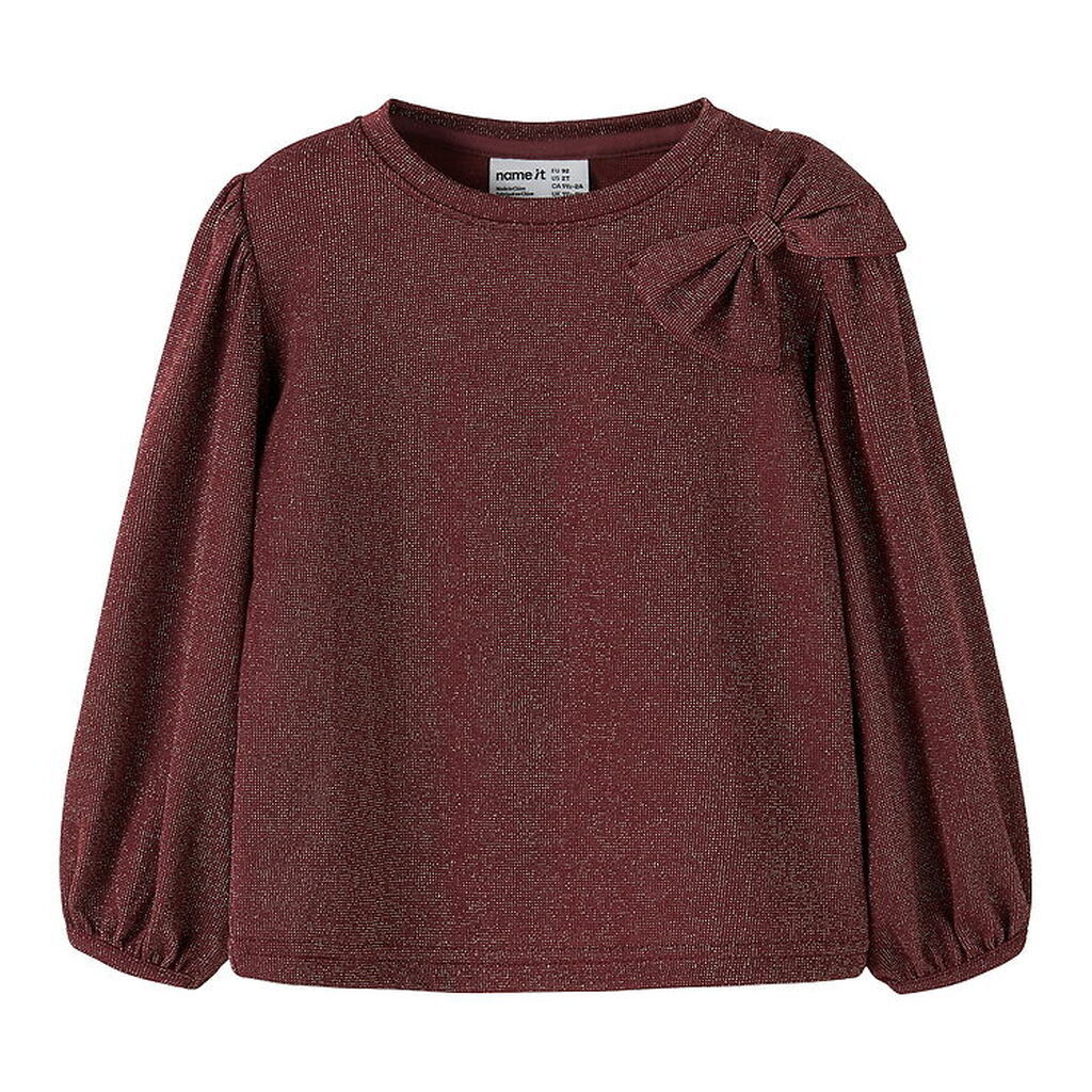 Name It Bluse - NmfRoisin - Burgundy m. Glimmer