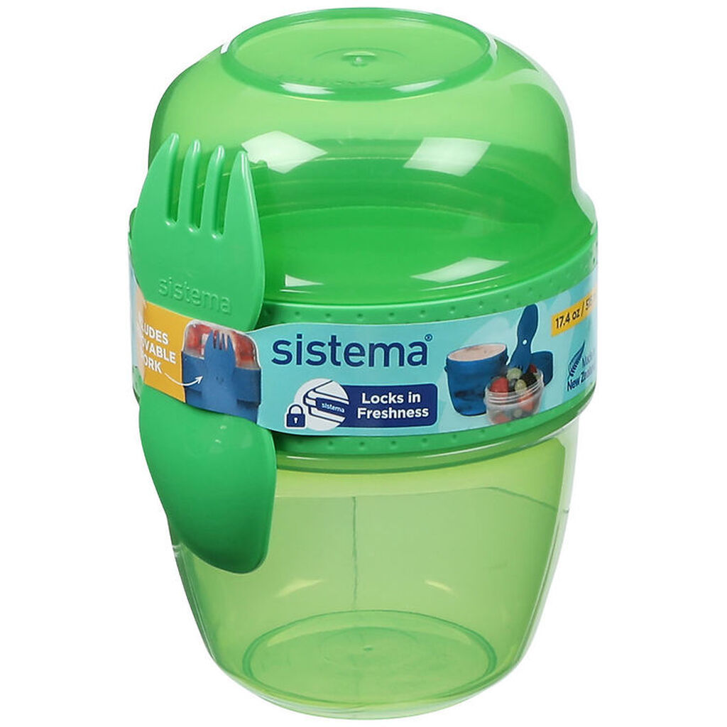 Sistema Madkasse m. Bestik - Snack Capsule - 515 ml - Grøn