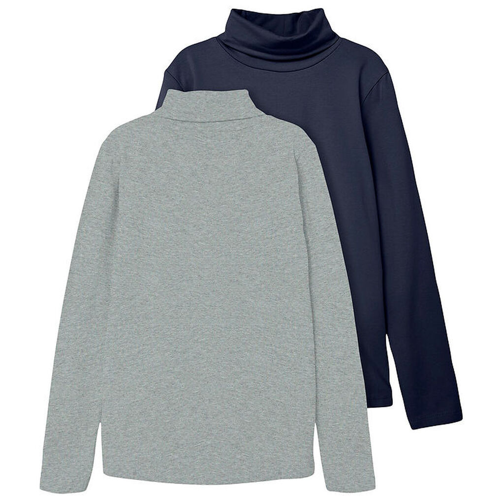 Name It Bluse m. Rullekrave - Noos - NknViggo - 2-pak - Dark Sap