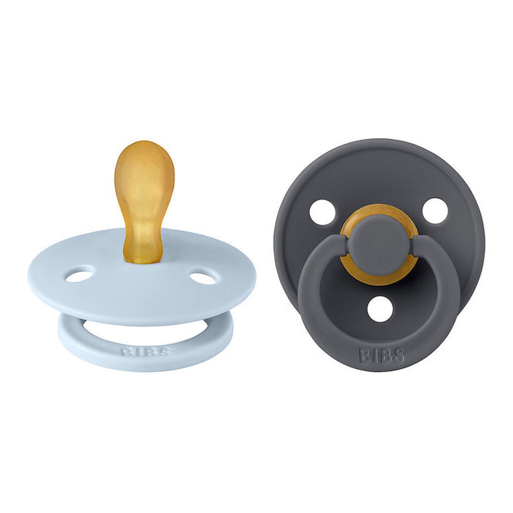 BIBS Colour Sutter - 2-pak - Str. 1 - Symmetrisk - Iron/Baby Blu