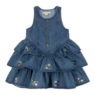 Konges Sløjd Kjole - Denim - Elba - Denim Blue m. Kirsebær