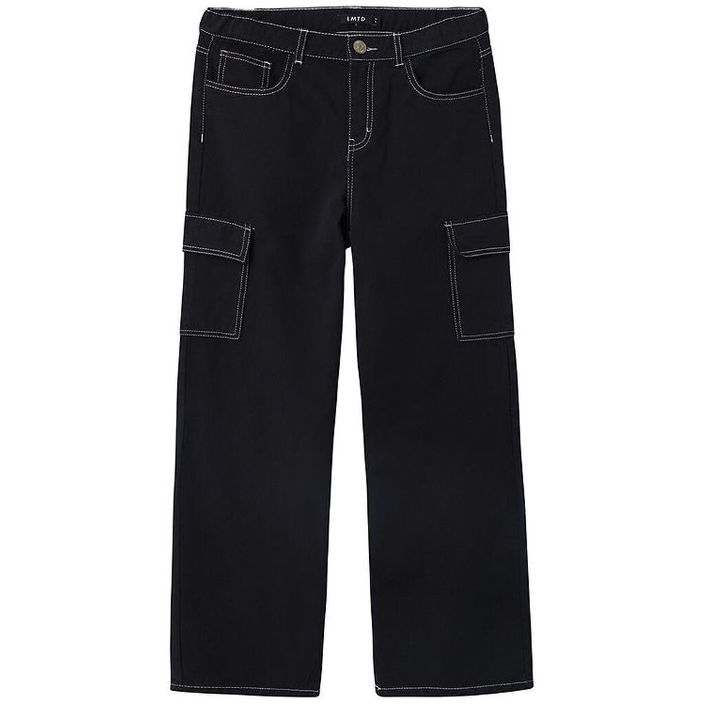 LMTD Bukser - Cargo - NlnUtizza - Black/White Stitches