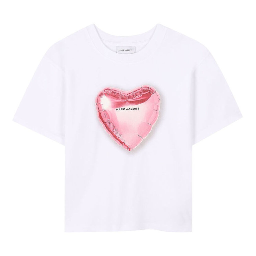 Little Marc Jacobs T-shirt - Hvid/Pink m. Hjerte