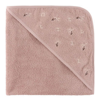 Nørgaard Madsens Babyhåndklæde - 75x75 cm - Pale Mauve m. Blomst