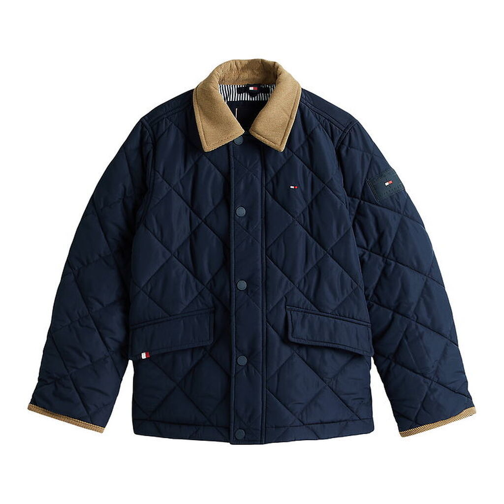 Tommy Hilfiger Termojakke - Quilted - Contrast Collar - Dark Nig
