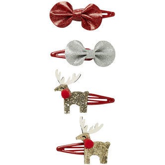 Name it Hårspænder - NkfReinbow - 4-pak - Jester Red