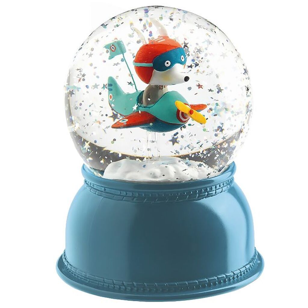 Djeco Snekugle m. Lys - 14 cm - Blå m. Fly