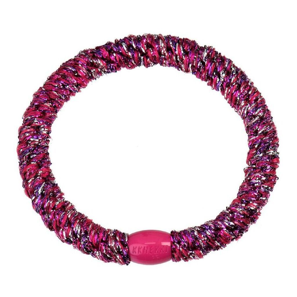 Kknekki Hårelastik - Pink/Sølv Glimmer