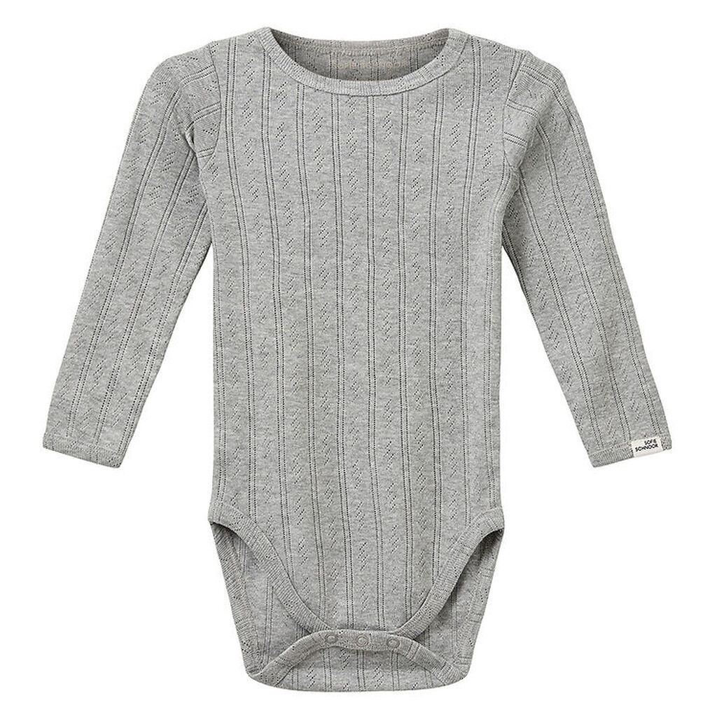 Sofie Schnoor Body l/æ - DicteSB - Gråmeleret m. Hulmønster