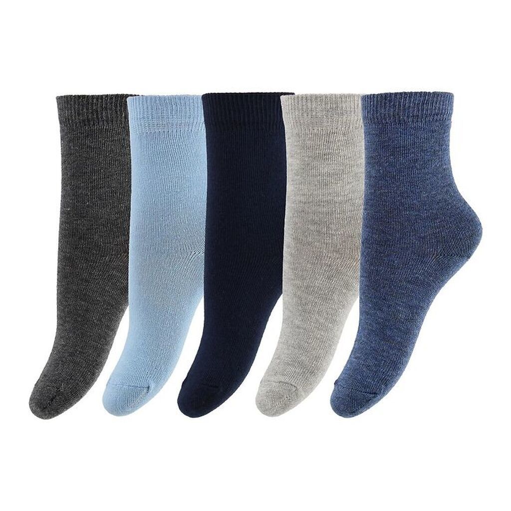Minymo Strømper - 5-pak - Navy/Blå/Gråmeleret