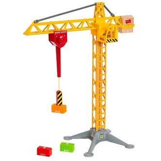 BRIO Byggekran m. Lys - 5 Dele - Gul 33835
