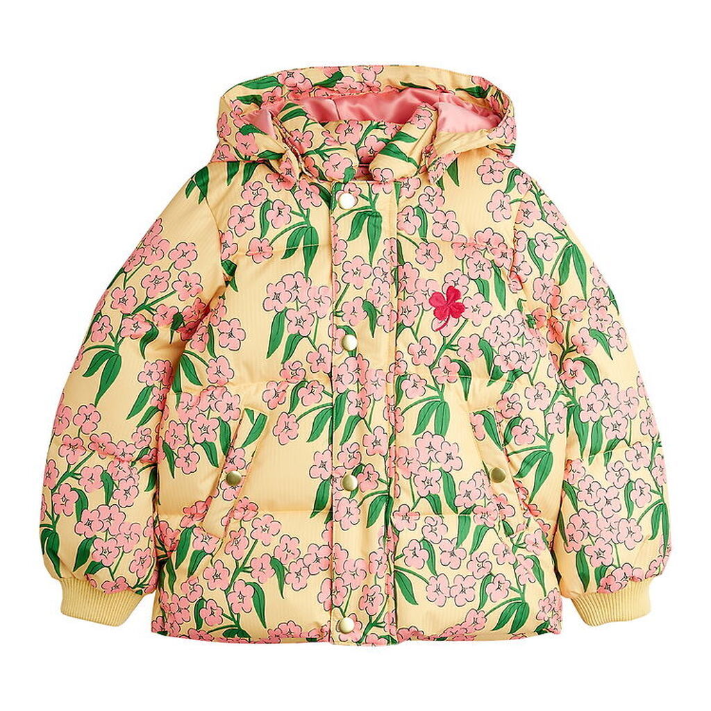 Mini Rodini Dynejakke - Alpine Flowers - Gul