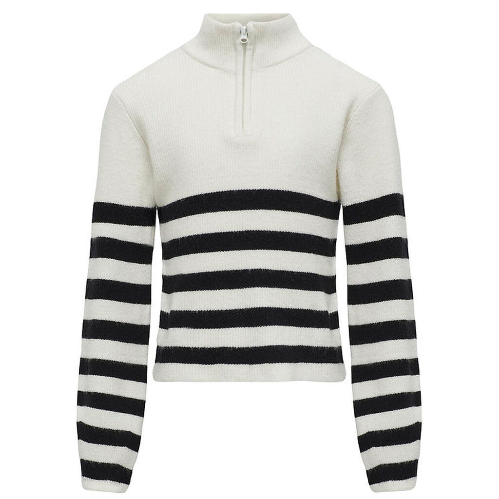 Kids Only Bluse - Half Zip - Noos - KogFranca - Cloud Dancer/Bla