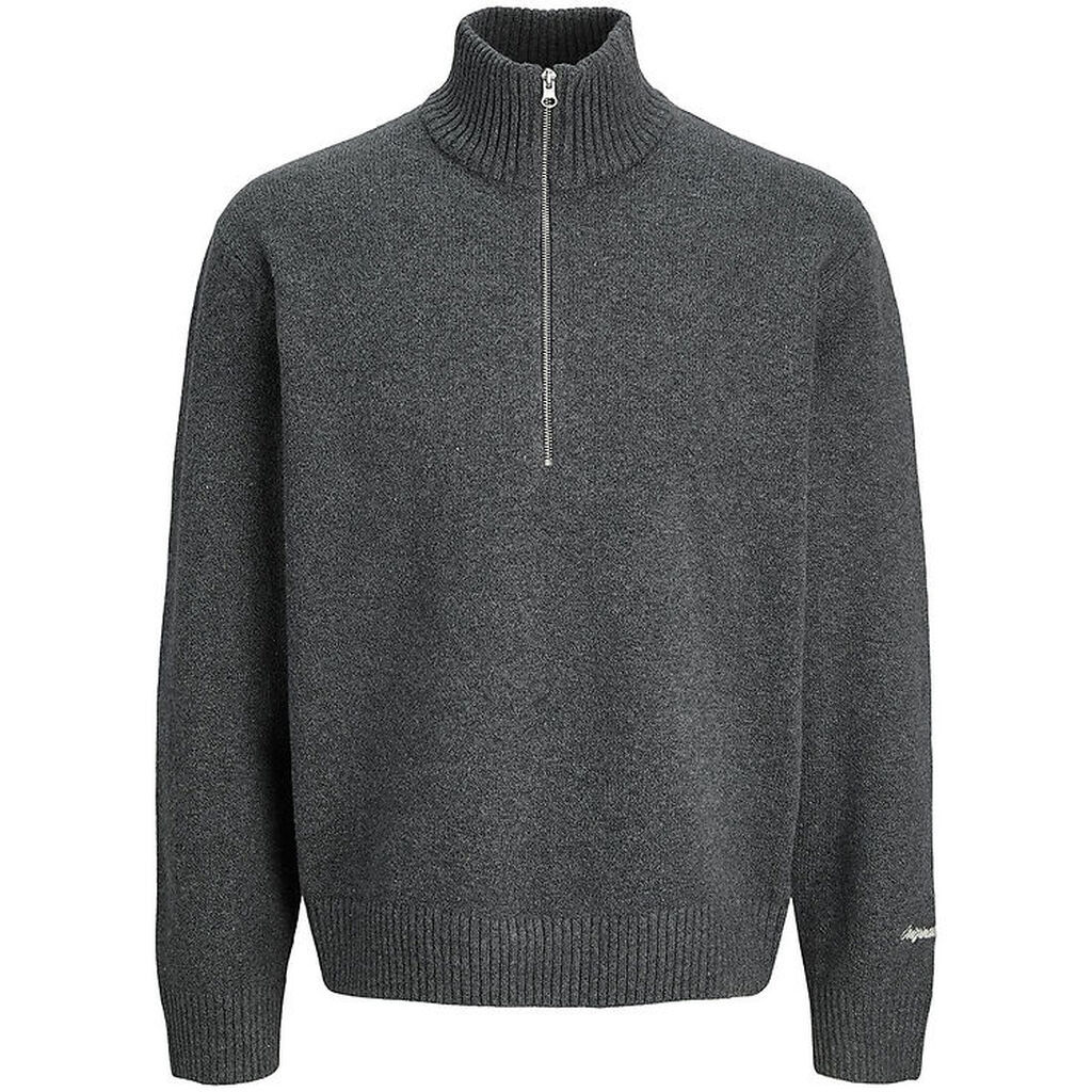 Jack & Jones Bluse - Strik - Half Zip - JorNorrebro - Dark Grey