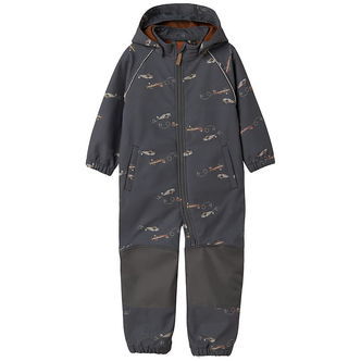 Name It Softshelldragt m. Fleece - Noos - NmmAlfa08 - Grey Pinst