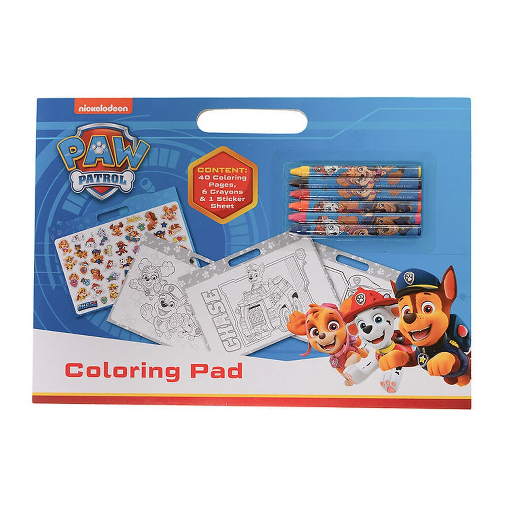 Paw Patrol Malebog m. 6 Farver Og Klistermærker