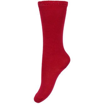 Condor Knæstrømper m. Blondekant - Red Velvet