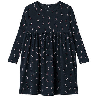 Name It Kjole - Rib - NmfDab - Dark Sapphire m. Julestokke