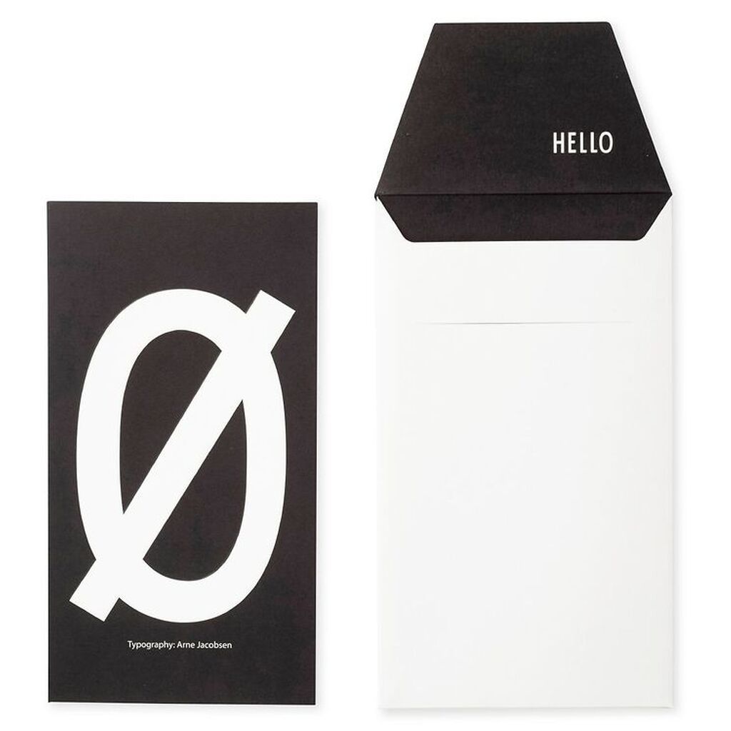 Design Letters Kort m. Konvolut - Sort m. Ø