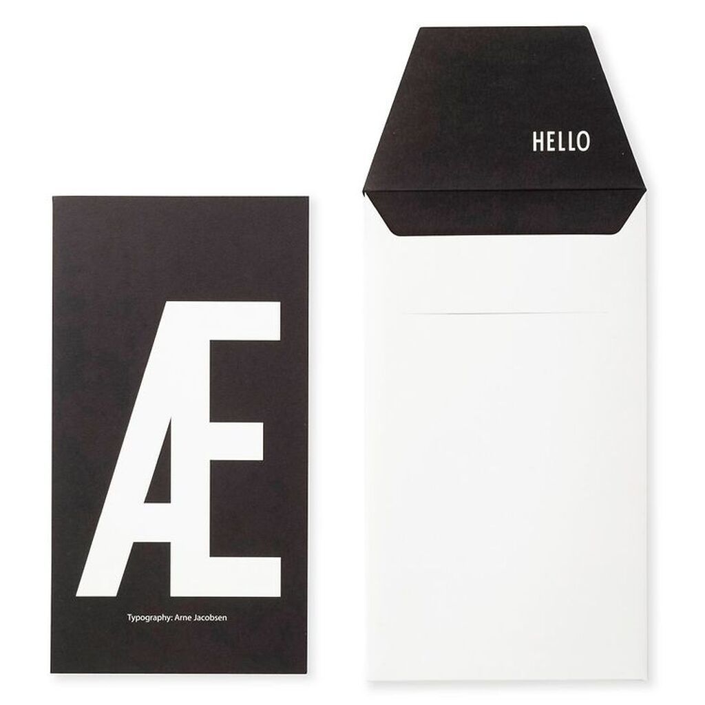Design Letters Kort m. Konvolut - Sort m. Æ