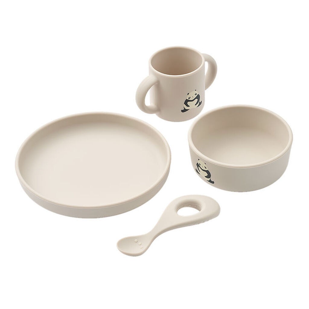 Liewood Spisesæt - Silikone - Vivi - 4 dele - Panda/Sandy