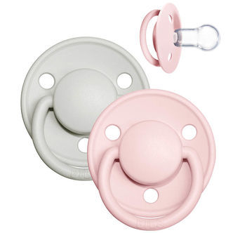 BIBS De Lux Sutter - Onesize - 2-pak - Rund - Haze/Blossom