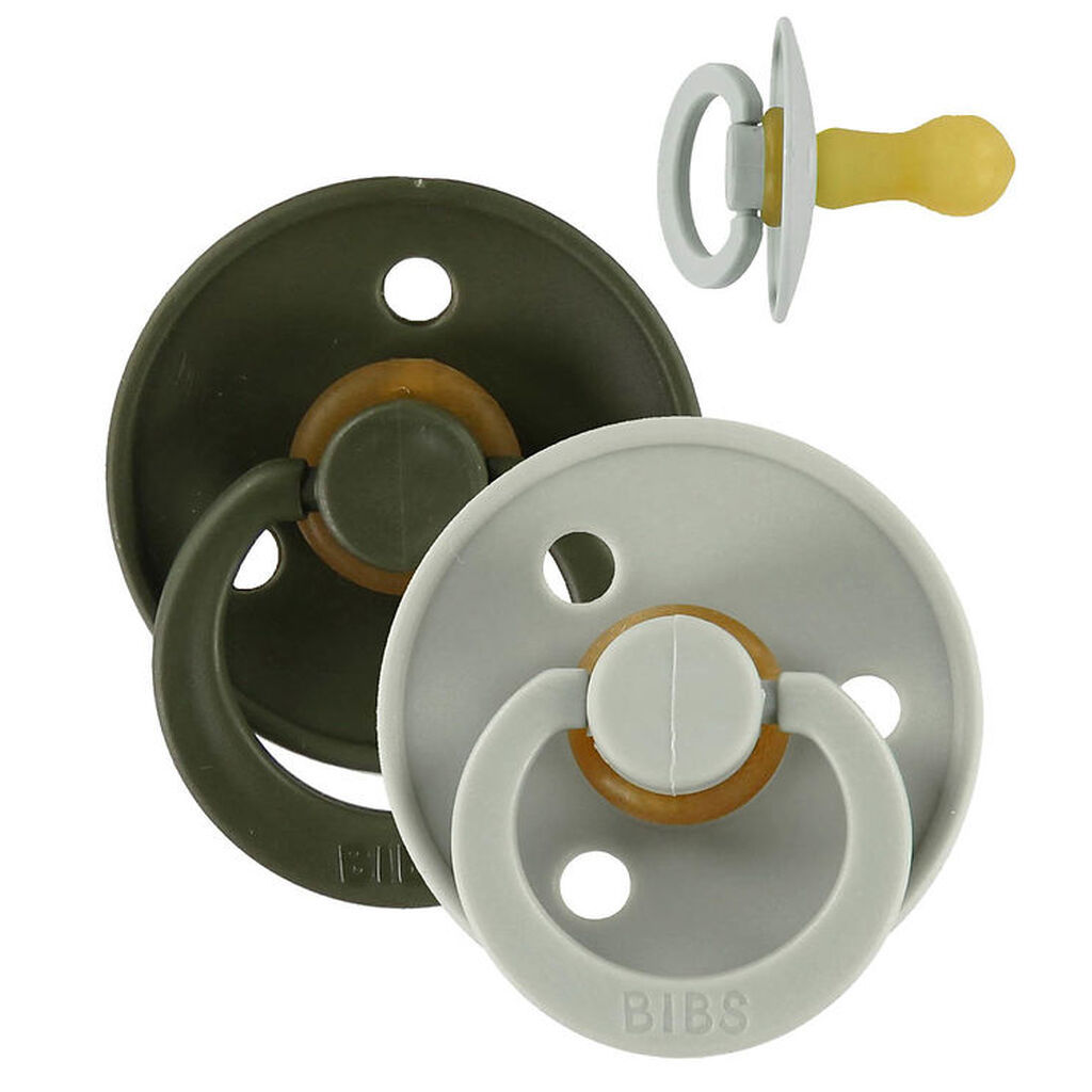 BIBS Colour Sutter - Str. 3 - 2-pak - Rund - Sage/Hunter Green