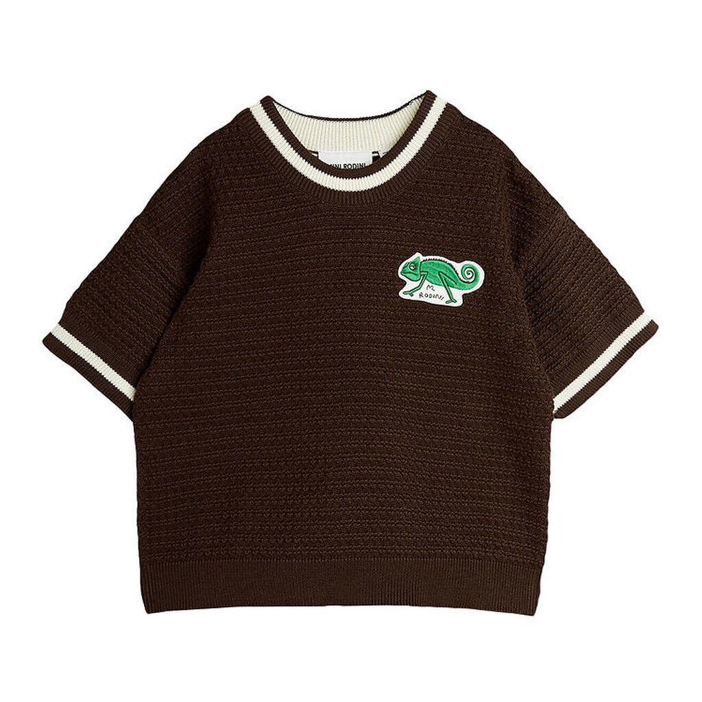 Mini Rodini T-shirt - Strik - Lizard - Brun