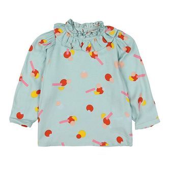 Stella McCartney Kids Bluse - Viskose - Mint m. Mønster