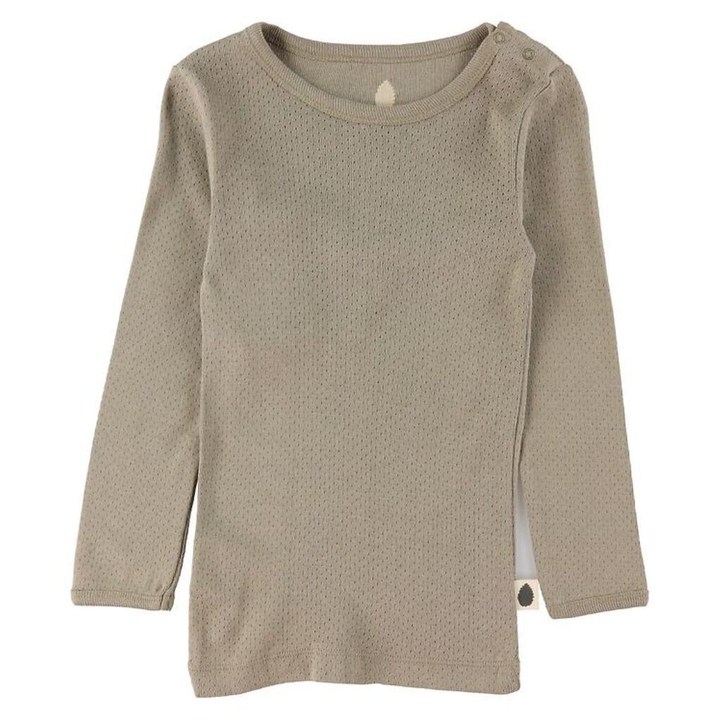 Pine Cone Bluse - Pointelle Dot - Mushroom