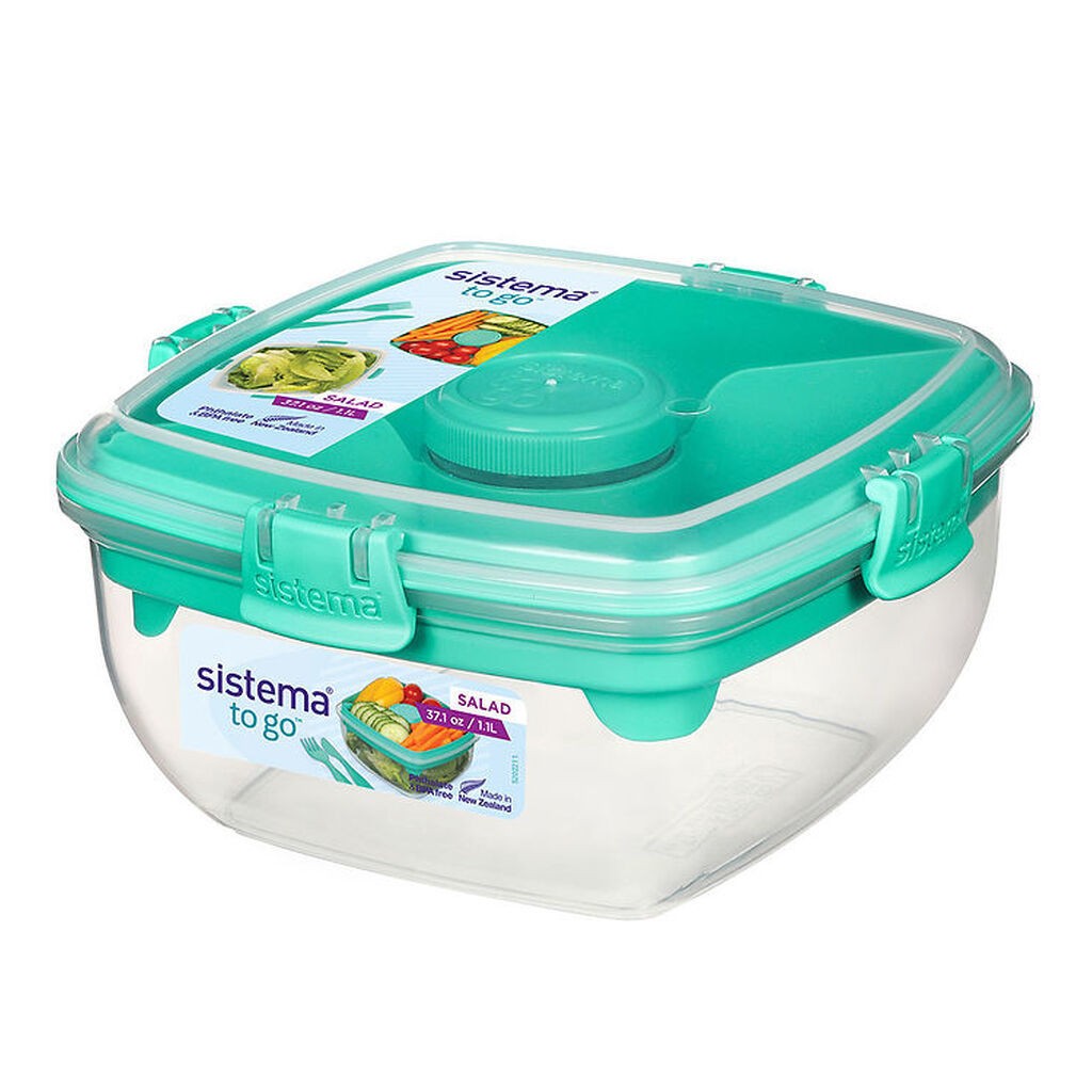 Sistema Madkasse m. Tilbehør - Salad - 1,1 L - Minty Teal