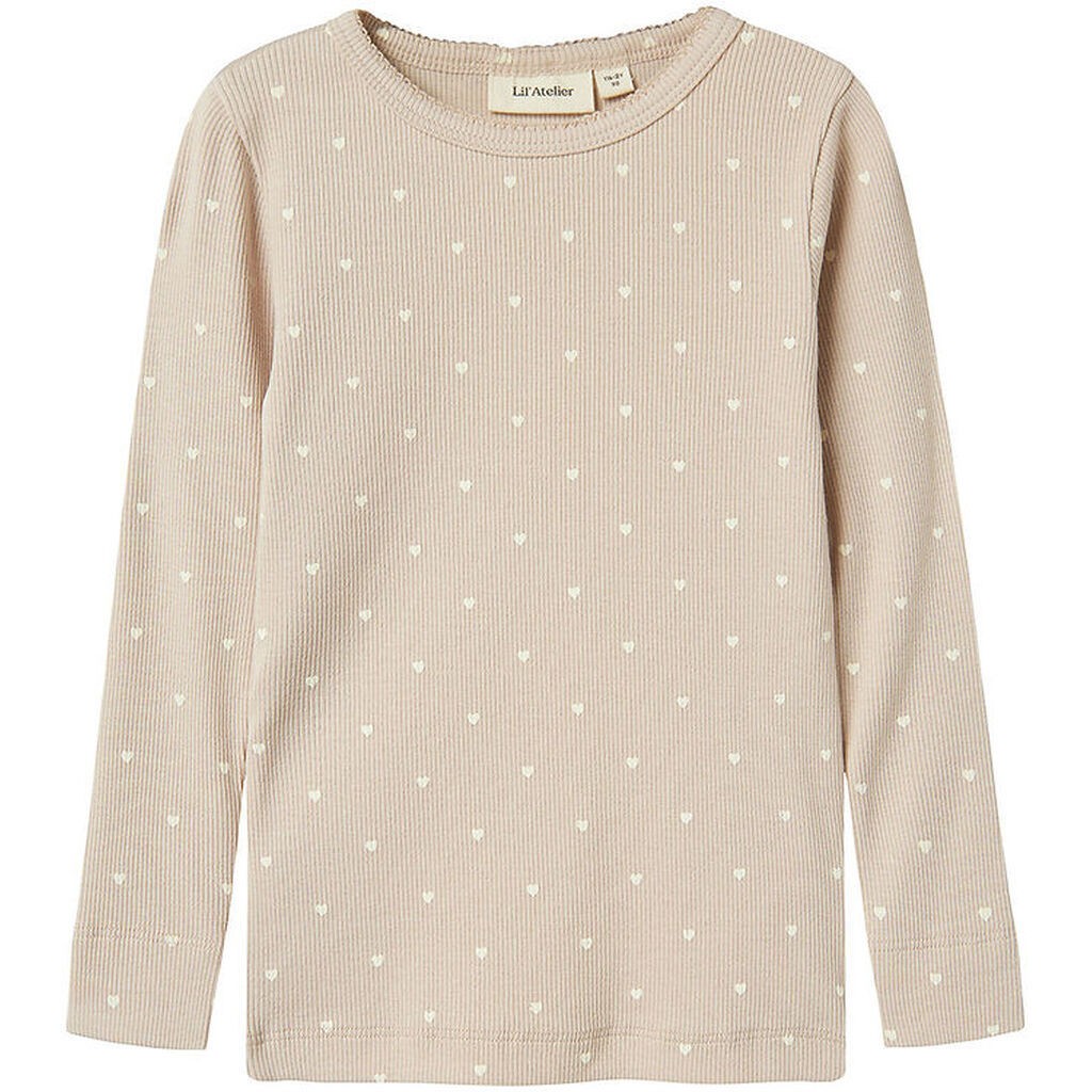 Lil' Atelier Bluse - Rib - NmfGago - Gray Morn/HEART