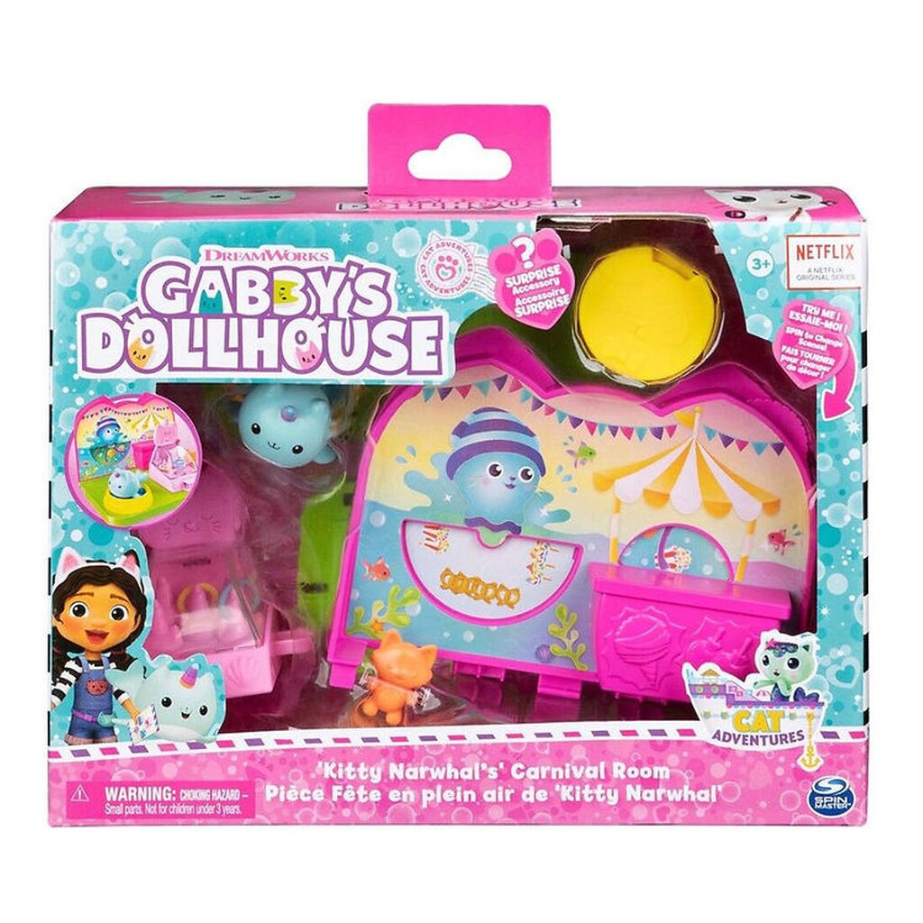 Gabby's Dollhouse Sæt - 6 Dele - Deluxe Room - Carnival