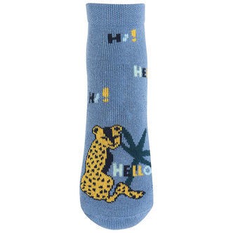 Melton Strømper m. Antiskrid - Let's Go - Denim Blue