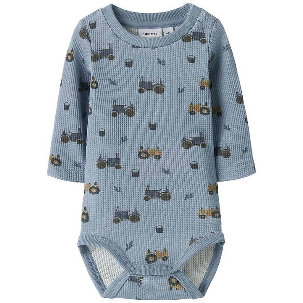 Name it Body l/æ - Vaflet - NbmLactor - Dusty Blue m. Print