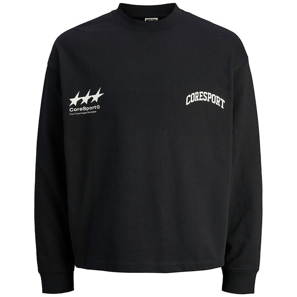Jack & Jones Sweatshirt - JcoSignal - Sort m. Hvid