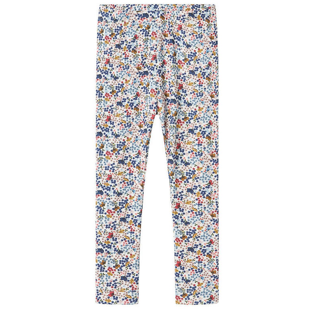 Name It Leggings - NmfKyla - Cloud Dancer m. Blomster
