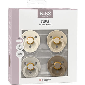 BIBS Colour Sutter - Str. 1 - 4-pak - Rund - Vanilla Mix