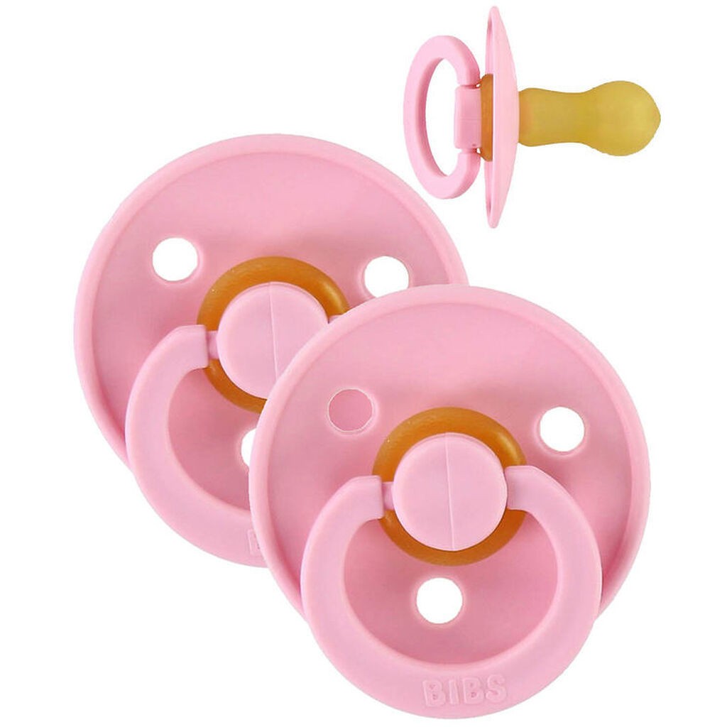BIBS Colour Sutter - Str. 2 - 2-pak - Rund - Baby Pink