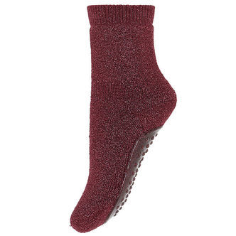 MP Strømper m. Antiskrid - Celina - Mørkerød m. Glimmer