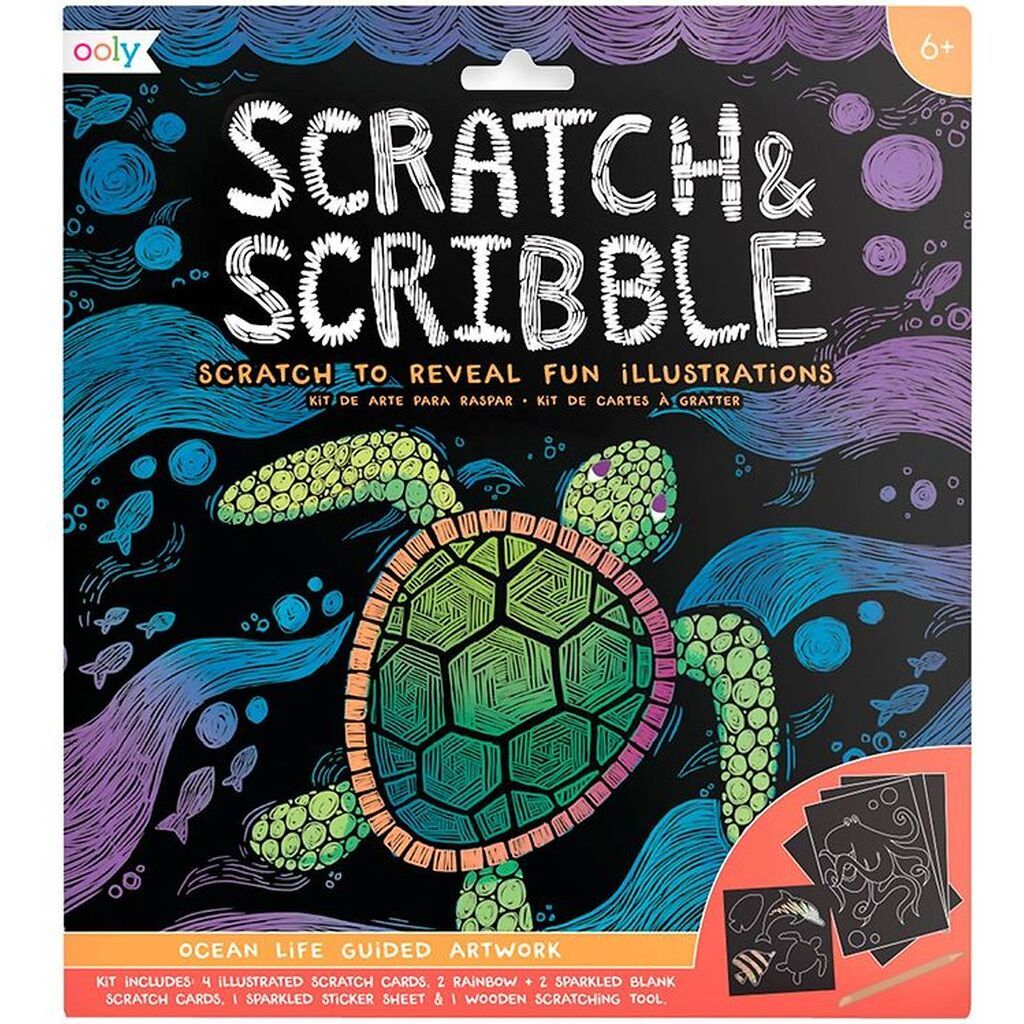 Ooly Scratch and Scribble Sæt - Ocean Life