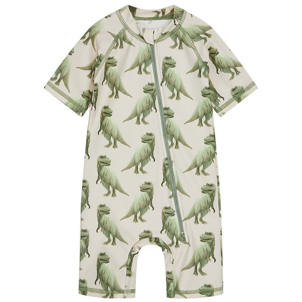 Hust and Claire Badeheldragt - Makki - UV50+ - Seagrass m. Dinos