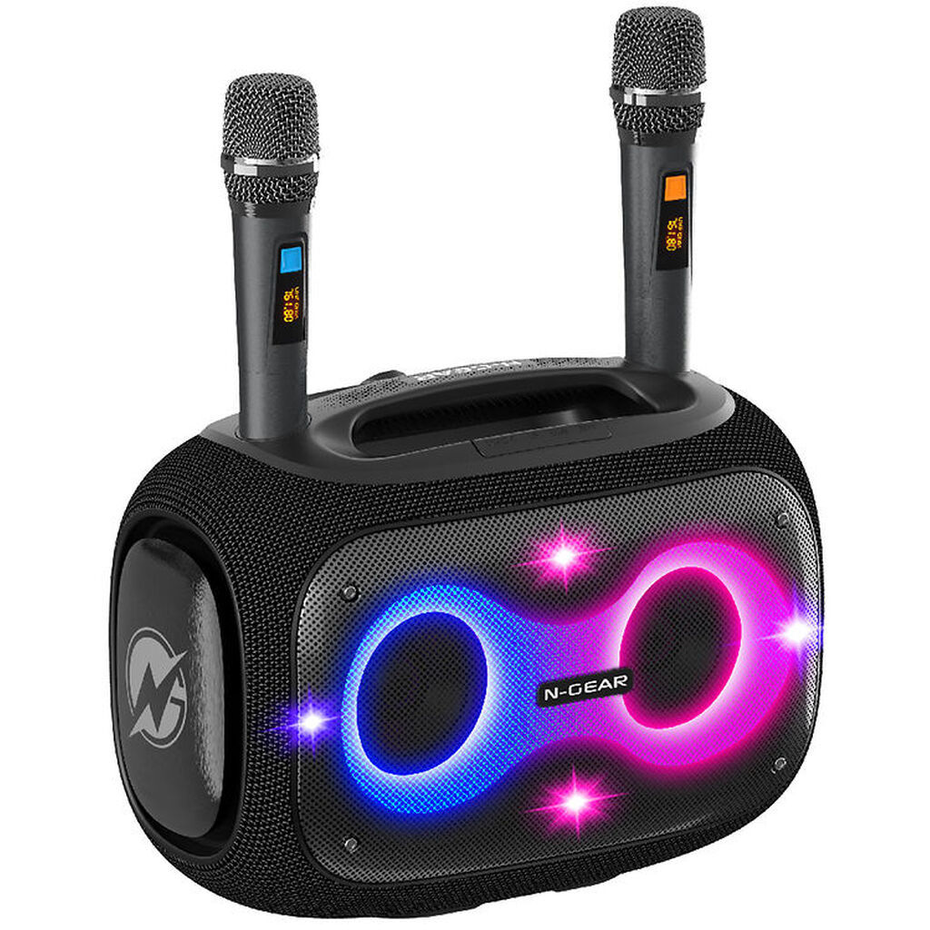 N-GEAR Højtaler med 2 Mikrofoner - Wireless - NRG600 - Sort