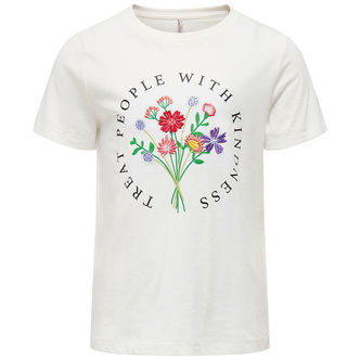 Kids Only T-shirt - KogEmma - Cloud Dancer/Bouquet Coll 2/2025