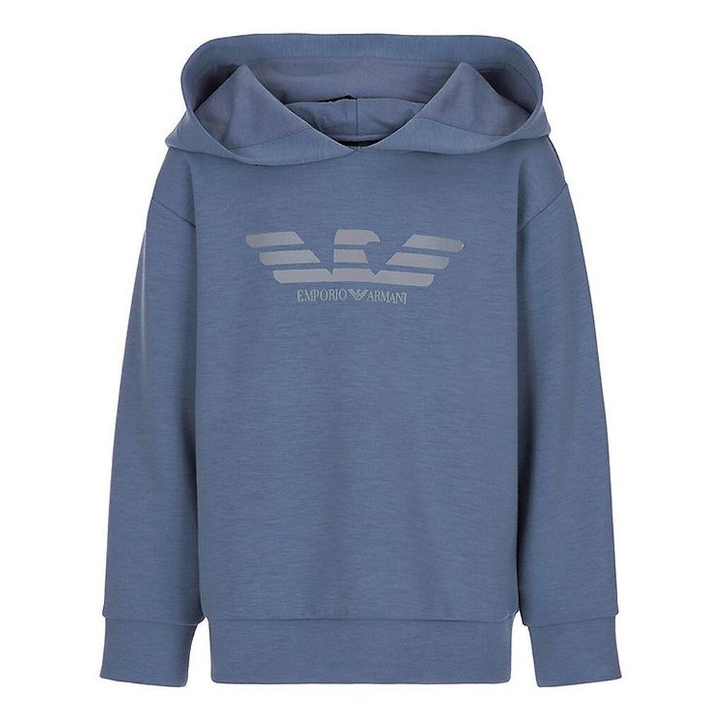 Emporio Armani Hættetrøje - Støvet Blå m. Refleks/Logo