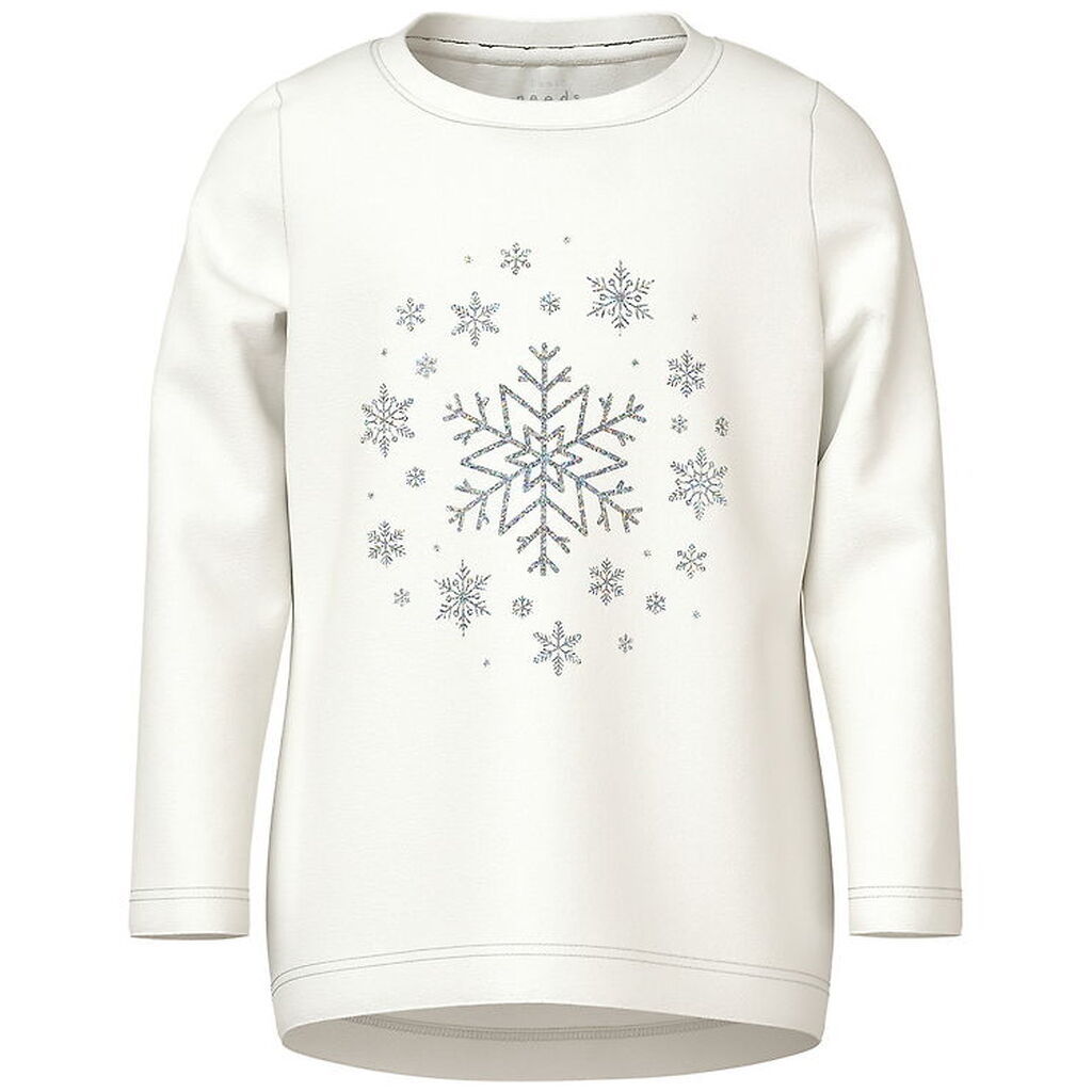 Name It Bluse - NmfViparty - Cloud Dancer/Snowflakes